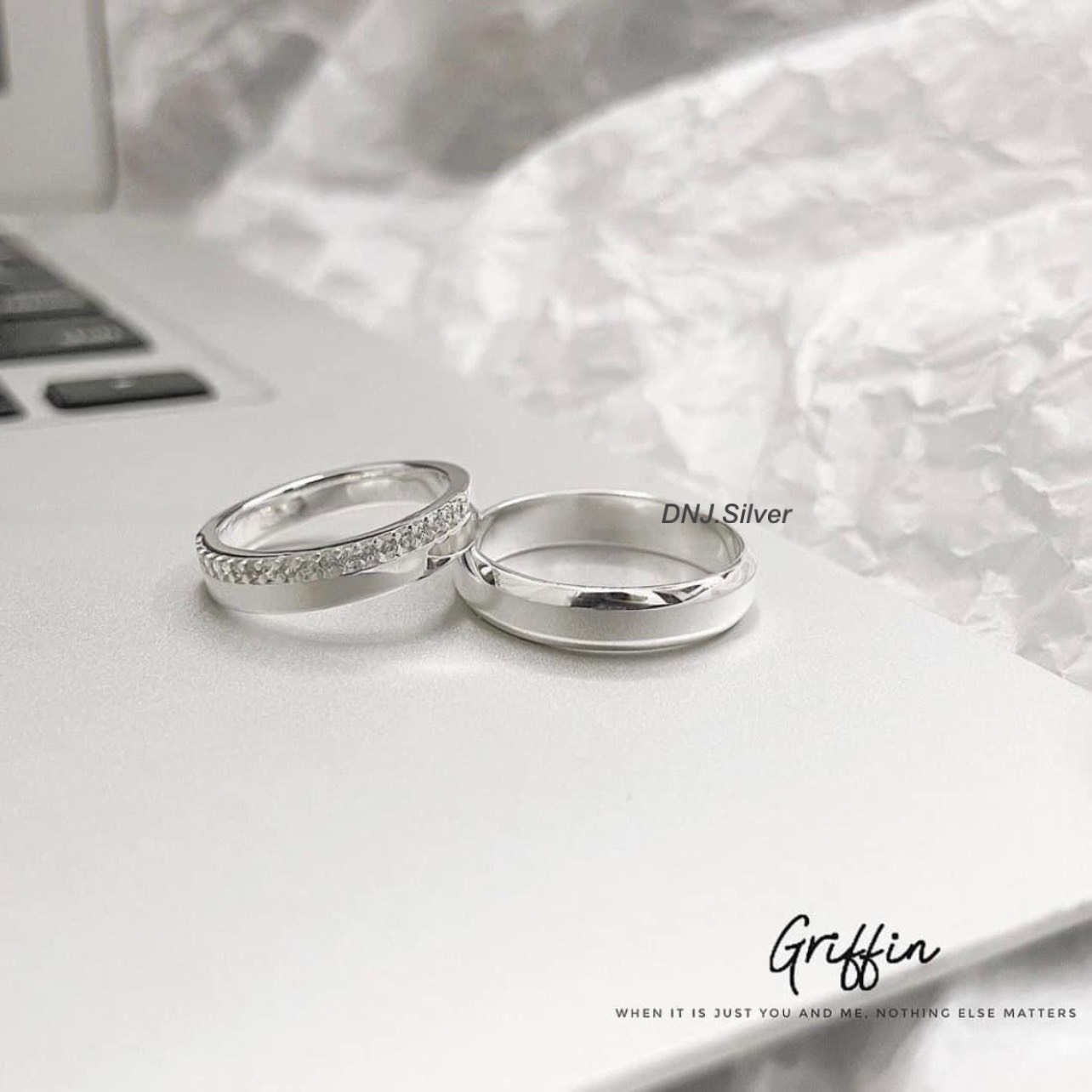 Trang sức Nhẫn Đôi (ND) Bạc 925 mã ND007 - DNJ Silver