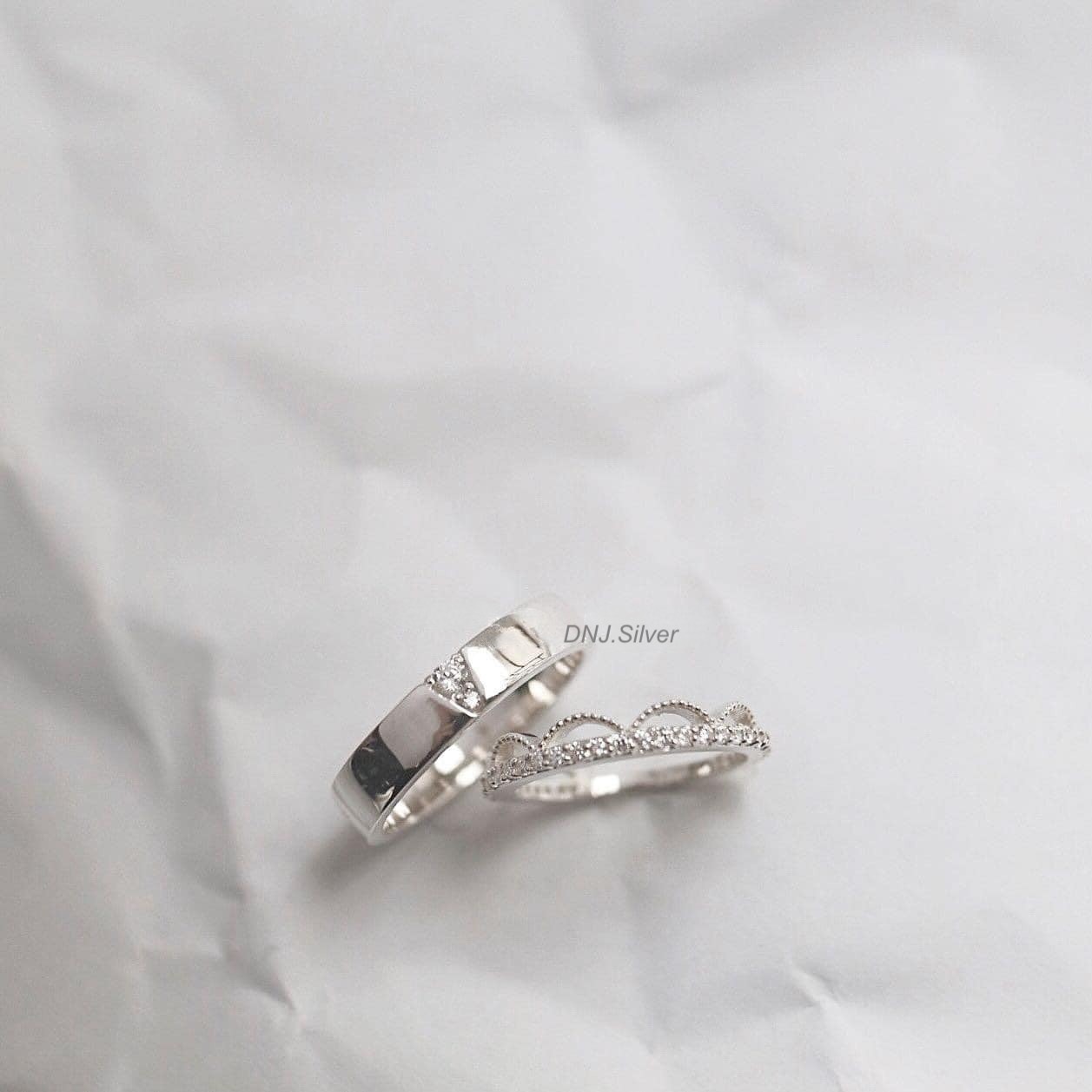 Trang sức Nhẫn Đôi (ND) Bạc 925 mã ND009 - DNJ Silver