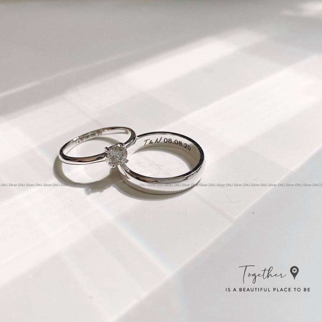 Trang sức Nhẫn Đôi (ND) Bạc 925 mã ND010 - DNJ Silver