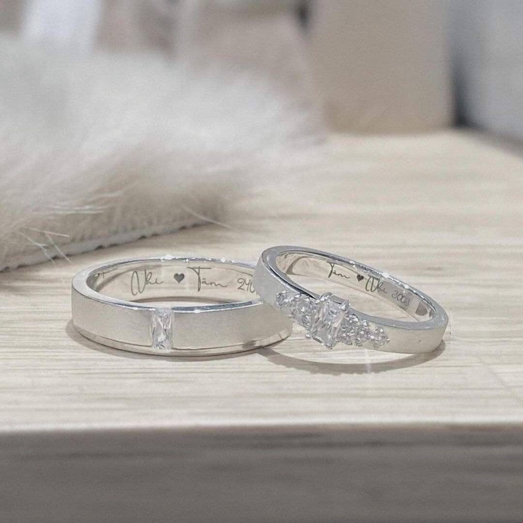 Trang sức Nhẫn Đôi (ND) Bạc 925 mã ND030 - DNJ Silver